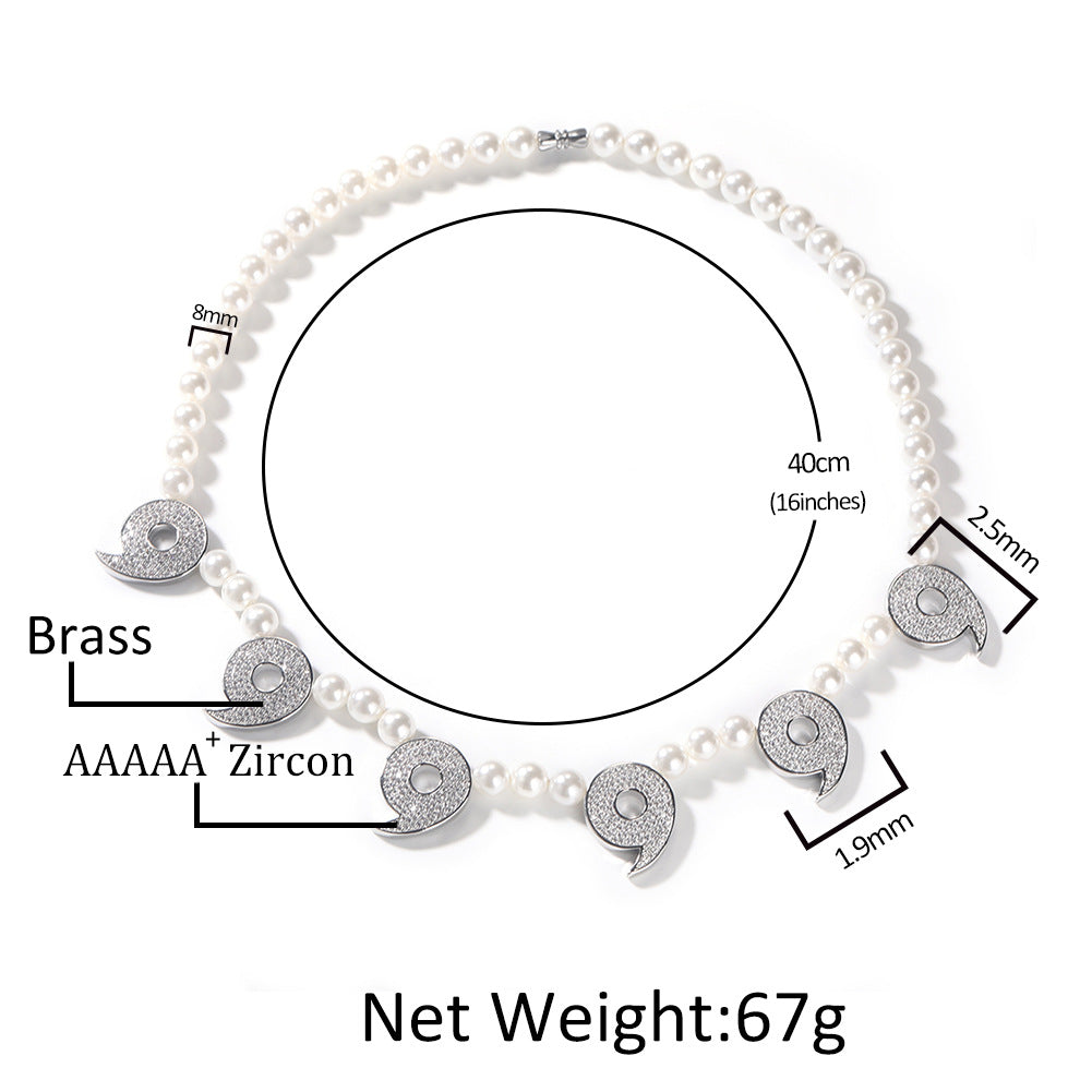 Men's Cartoon Anime Necklace with Pearl Elements