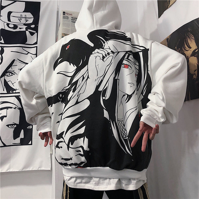 Anime Naruto Itachi Sharingan Print Hoodie for Women