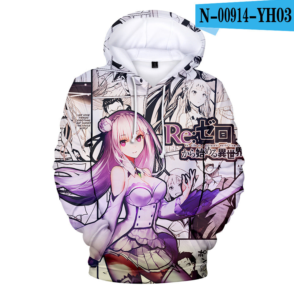 3D Hooded Sweatshirt for Adults - Japanese Anime Design