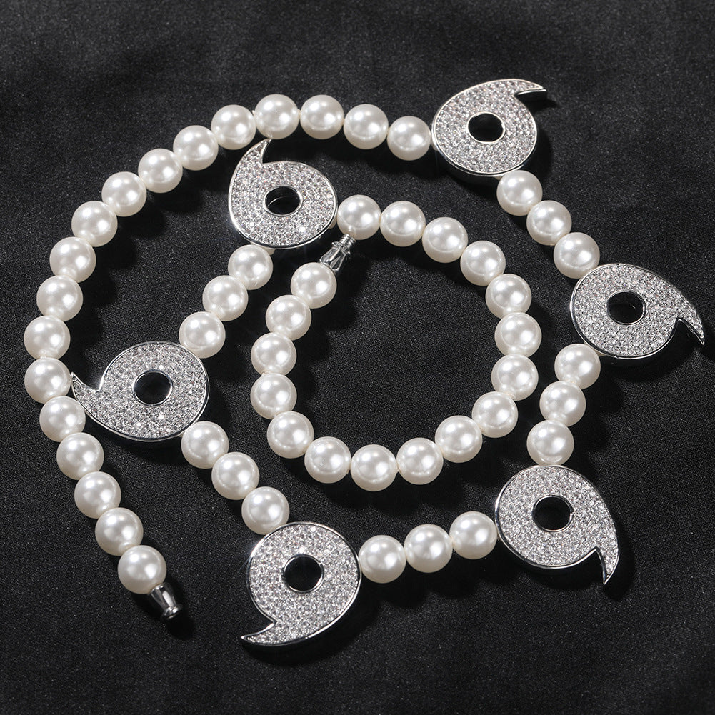Men's Cartoon Anime Necklace with Pearl Elements