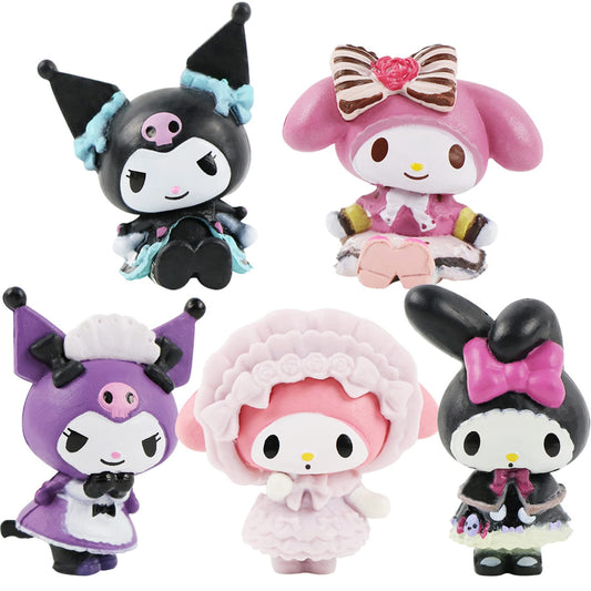 Anime Figure Toys Anime Cake Toppers Cute Room Decor PVC Model Dolls Cute Action Figure Statues (melo-Kuro 5pcs)¡