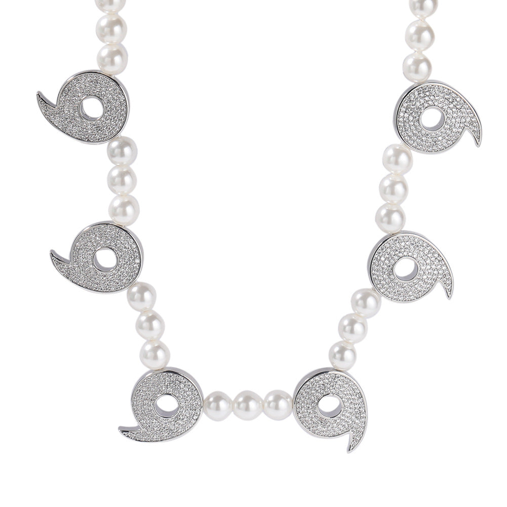 Men's Cartoon Anime Necklace with Pearl Elements