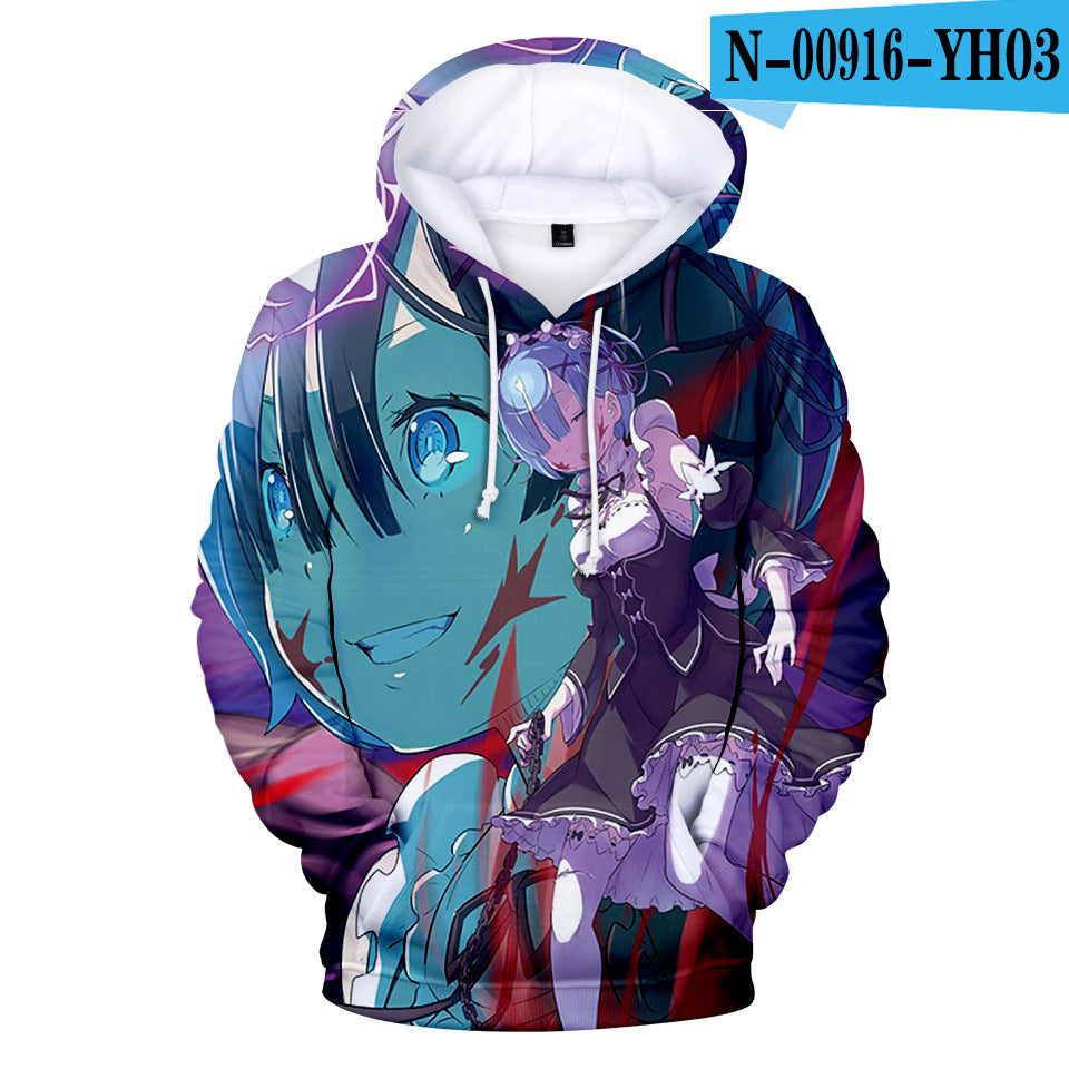 3D Hooded Sweatshirt for Adults - Japanese Anime Design